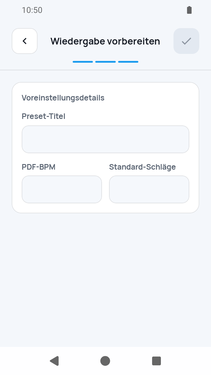 Wiedergabe vorbereiten mit inaktivem Haken in SheetCue 1.2.5