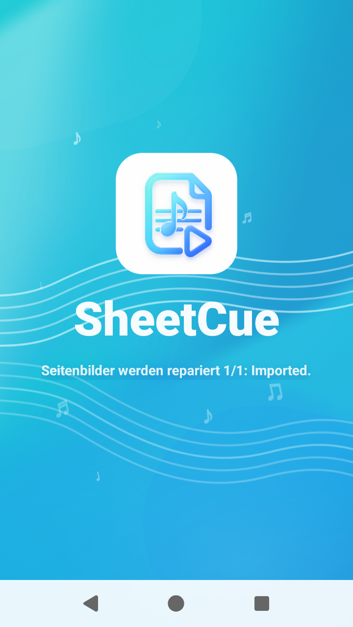 Fortschritt beim Reparieren gespeicherter Partiturbilder in SheetCue 1.2.5