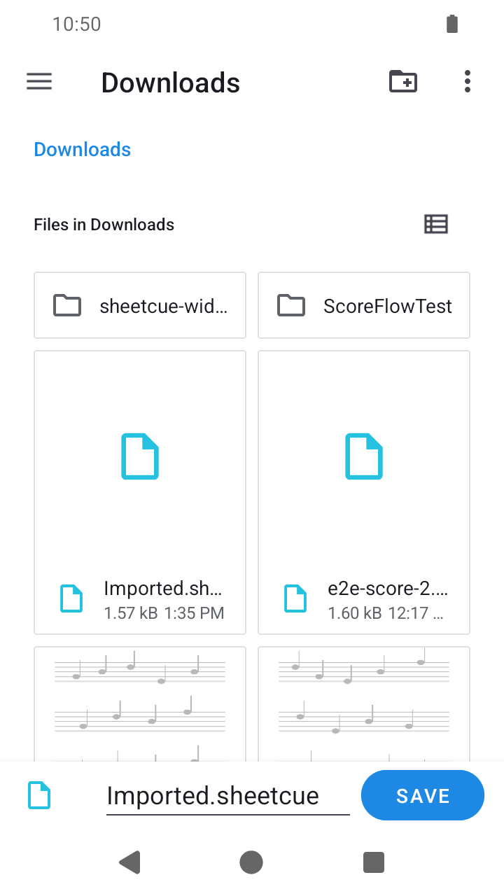 system save location for the .sheetcue file during SheetCue export