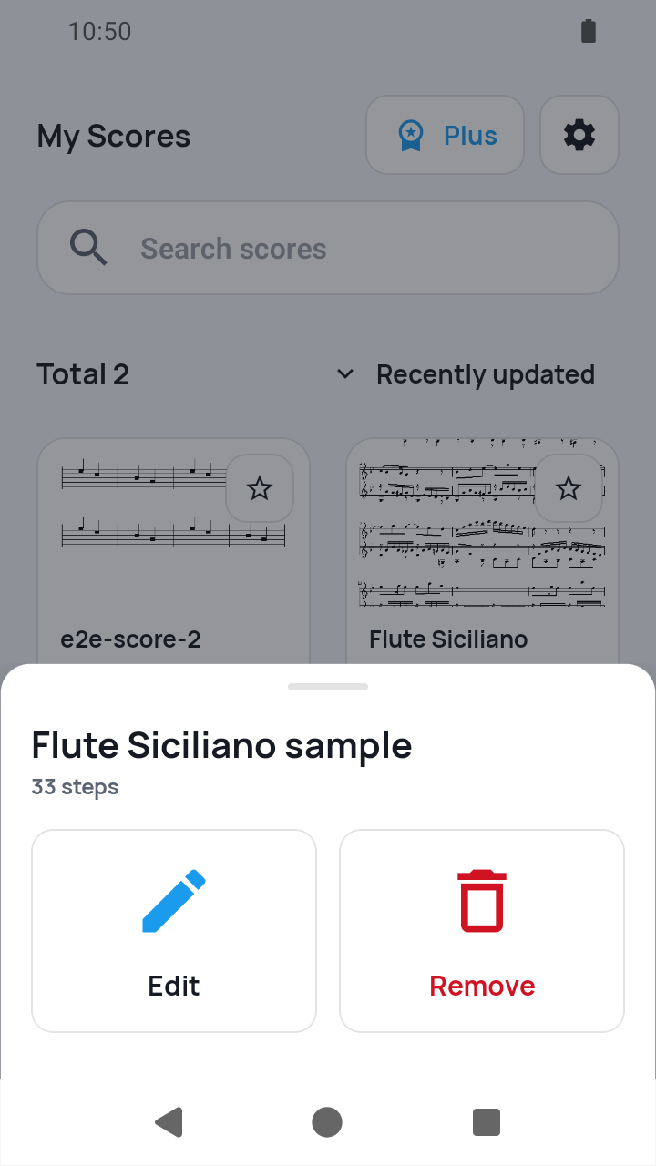 score actions with Edit screen in SheetCue 1.2.5