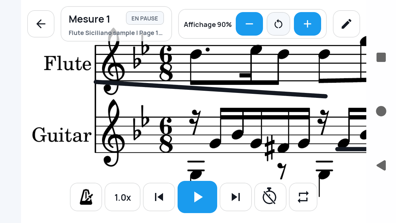 Vue Mesure de SheetCue suivant le rythme enregistré